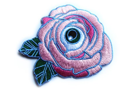 :PINK: FLOWER OF MY EYE IRON-ON PATCH