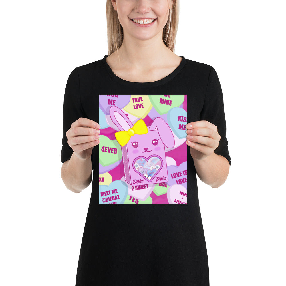 Amazedoodle's January 2022 BizBaz @ Home Doki Candy Hearts Coloring Page Print!