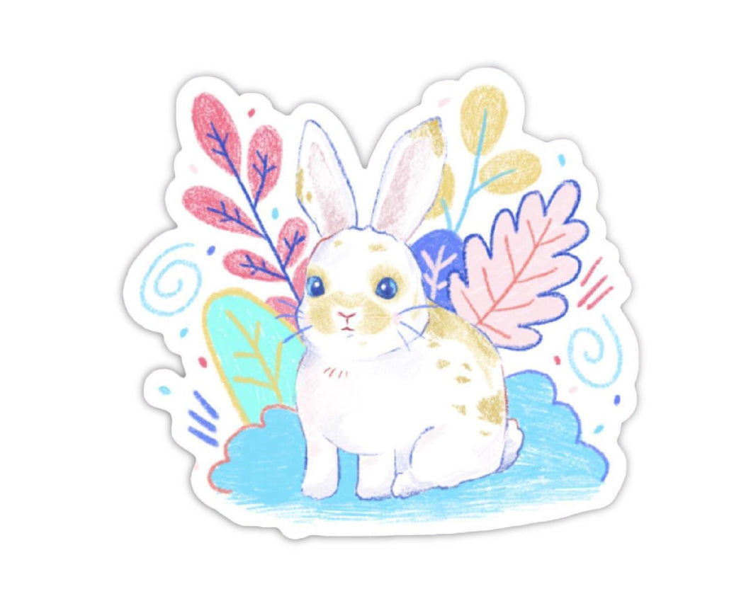 Colorful Rabbit Die Cut Sticker