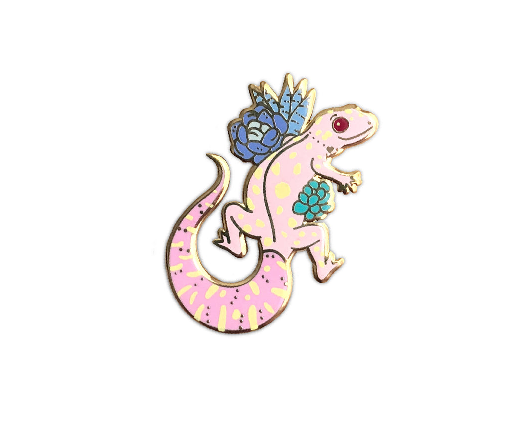 Pink Spotted Gecko Pin