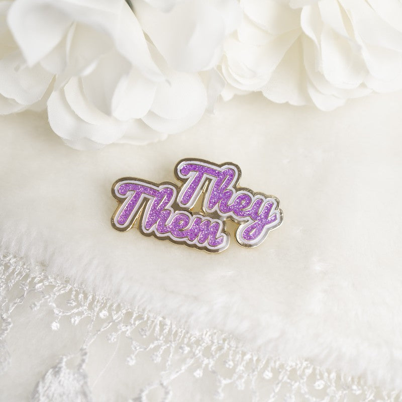 Sparkle Pronoun Pins