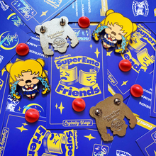 Load image into Gallery viewer, Crying Usagi Pin - Super Emo Friends Collab
