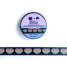 Load image into Gallery viewer, Pastel Rainbow Knit Heart Washi Tape
