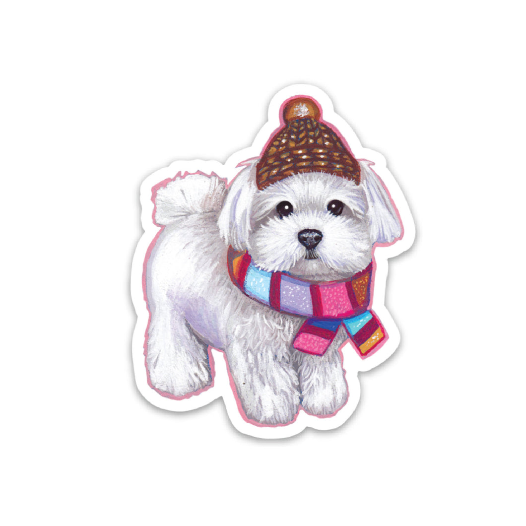Winter Maltese Sticker
